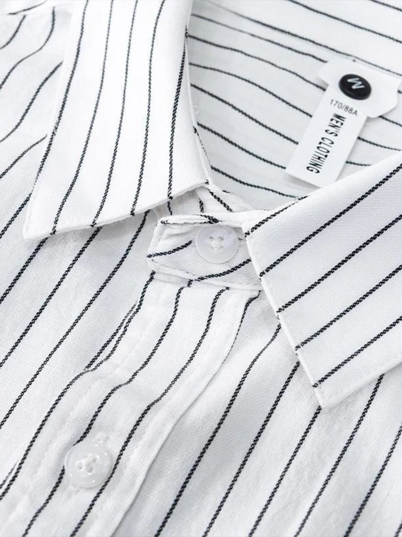 Men's Plus Size Striped Button Up Long Sleeve Shirt - cas7m