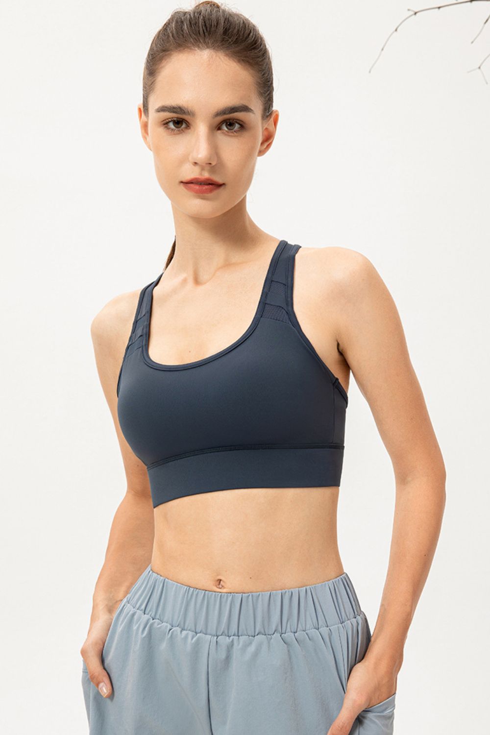 Scoop Neck Long Sports Bra - cas7m
