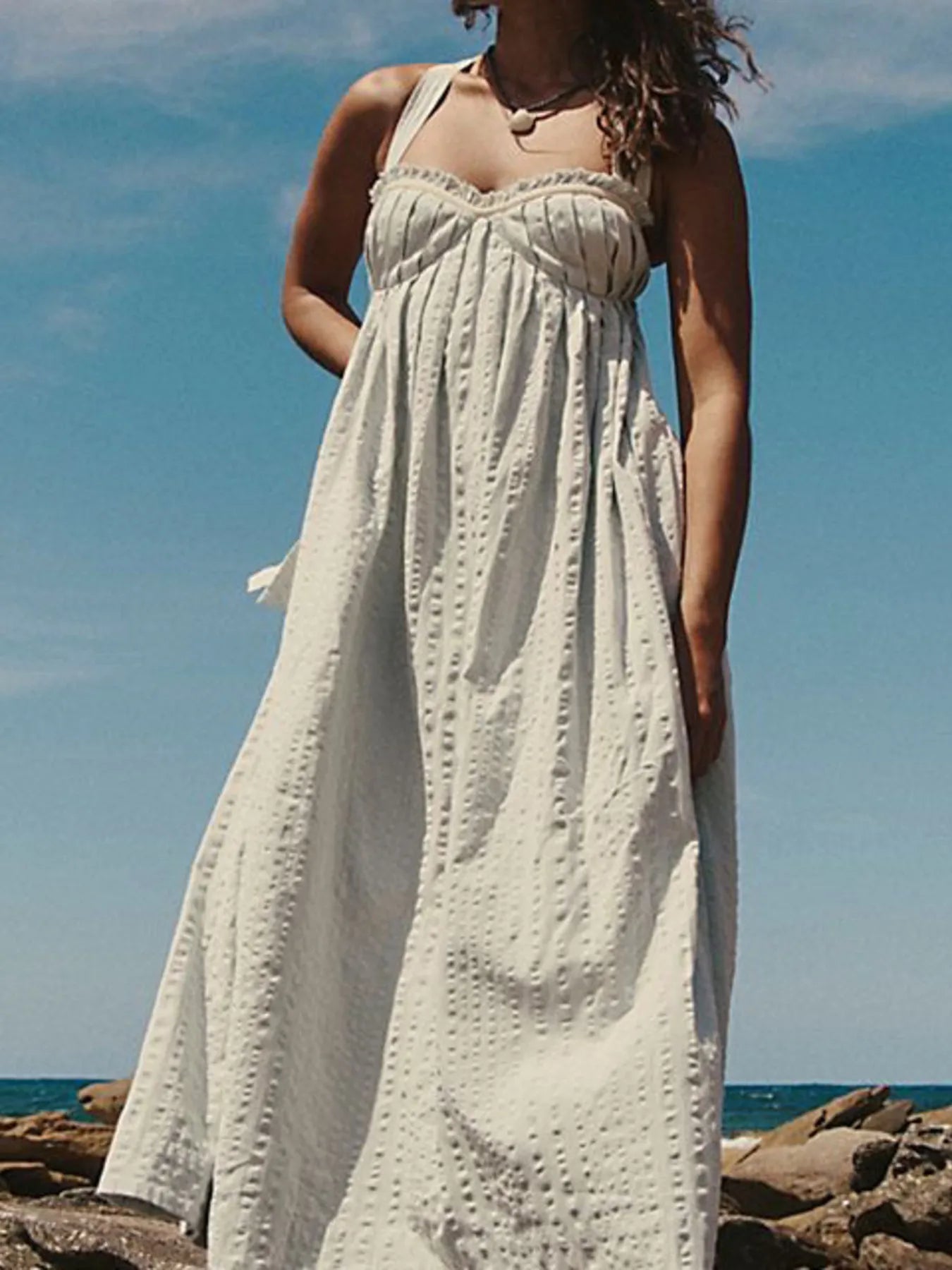 Sweetheart Neck Midi Dress - cas7m