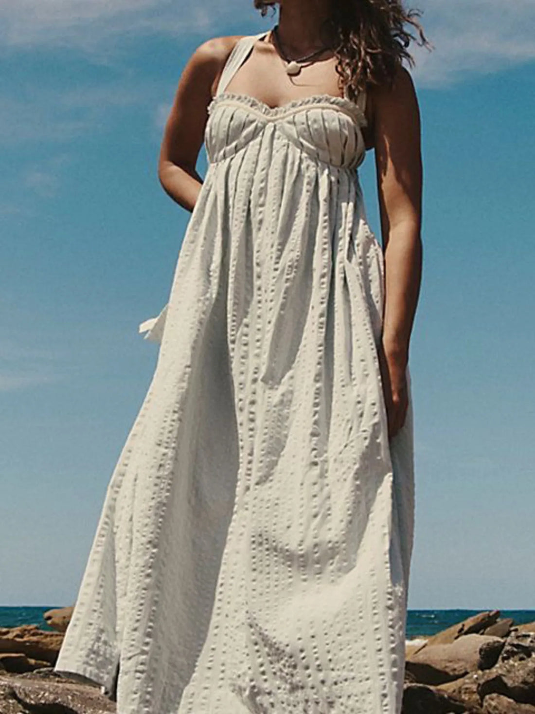 Sweetheart Neck Midi Dress - cas7m