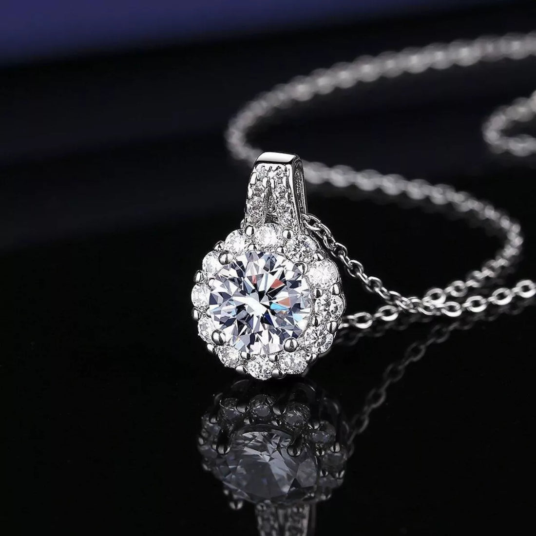 2 Carat Moissanite 925 Sterling Silver Necklace - cas7m