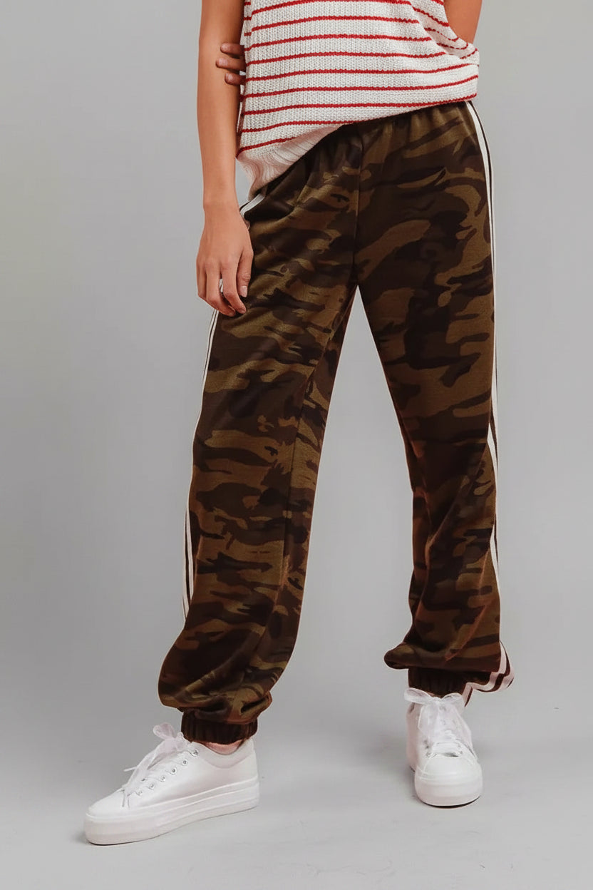 BiBi Side Lines Camouflage Track Pants - cas7m