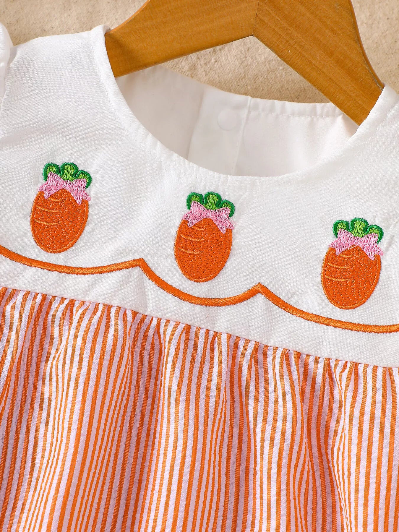 Children's Embroidered Striped Dress - cas7m
