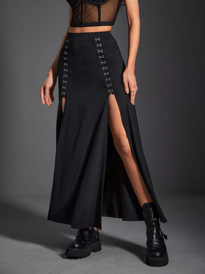 High Waist Slit Skirt - cas7m