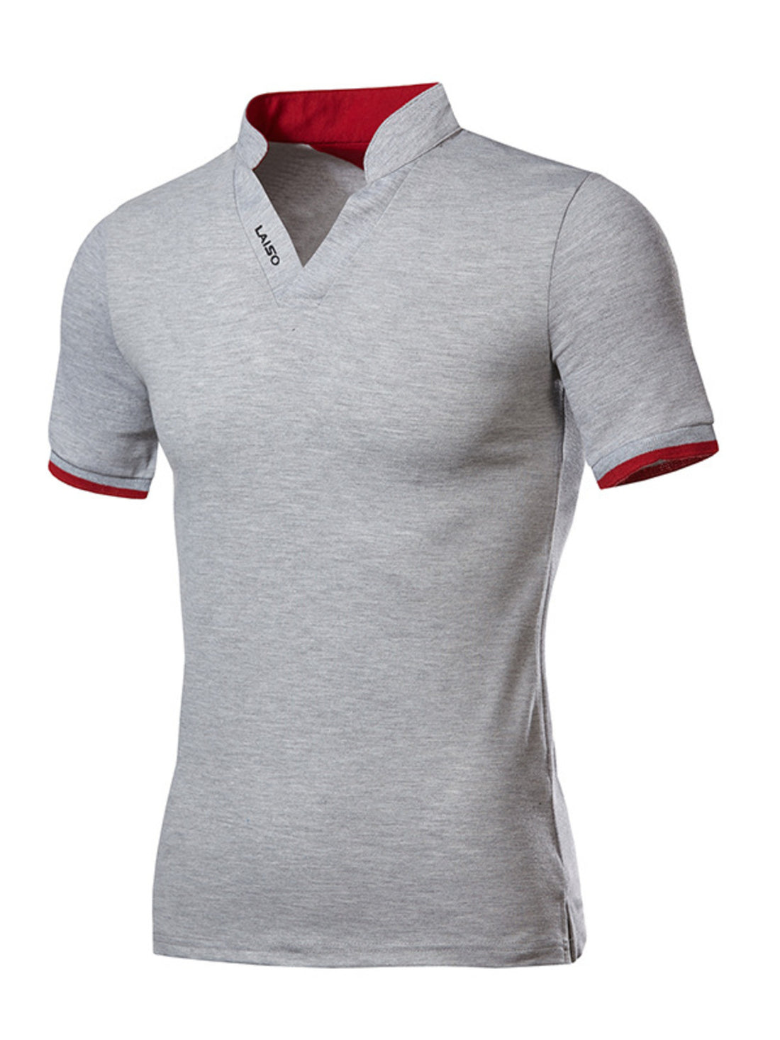Men's Plus Size Notched Short Sleeve Top - cas7m