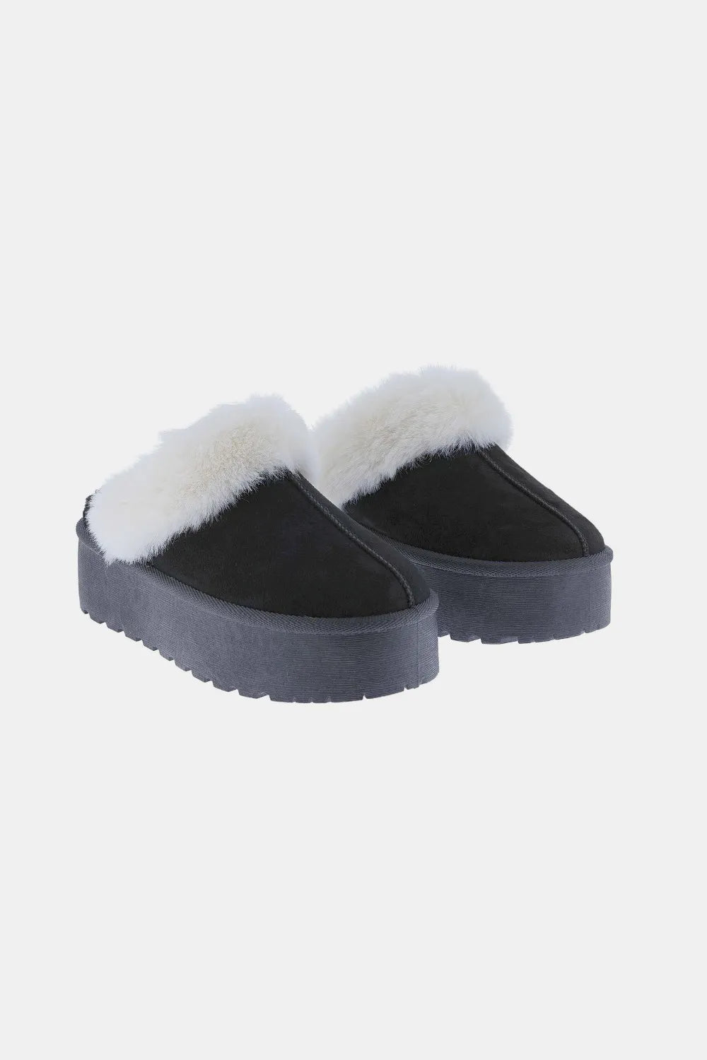 Weeboo Thick Bottom Fur Trim Snow Slippers - cas7m
