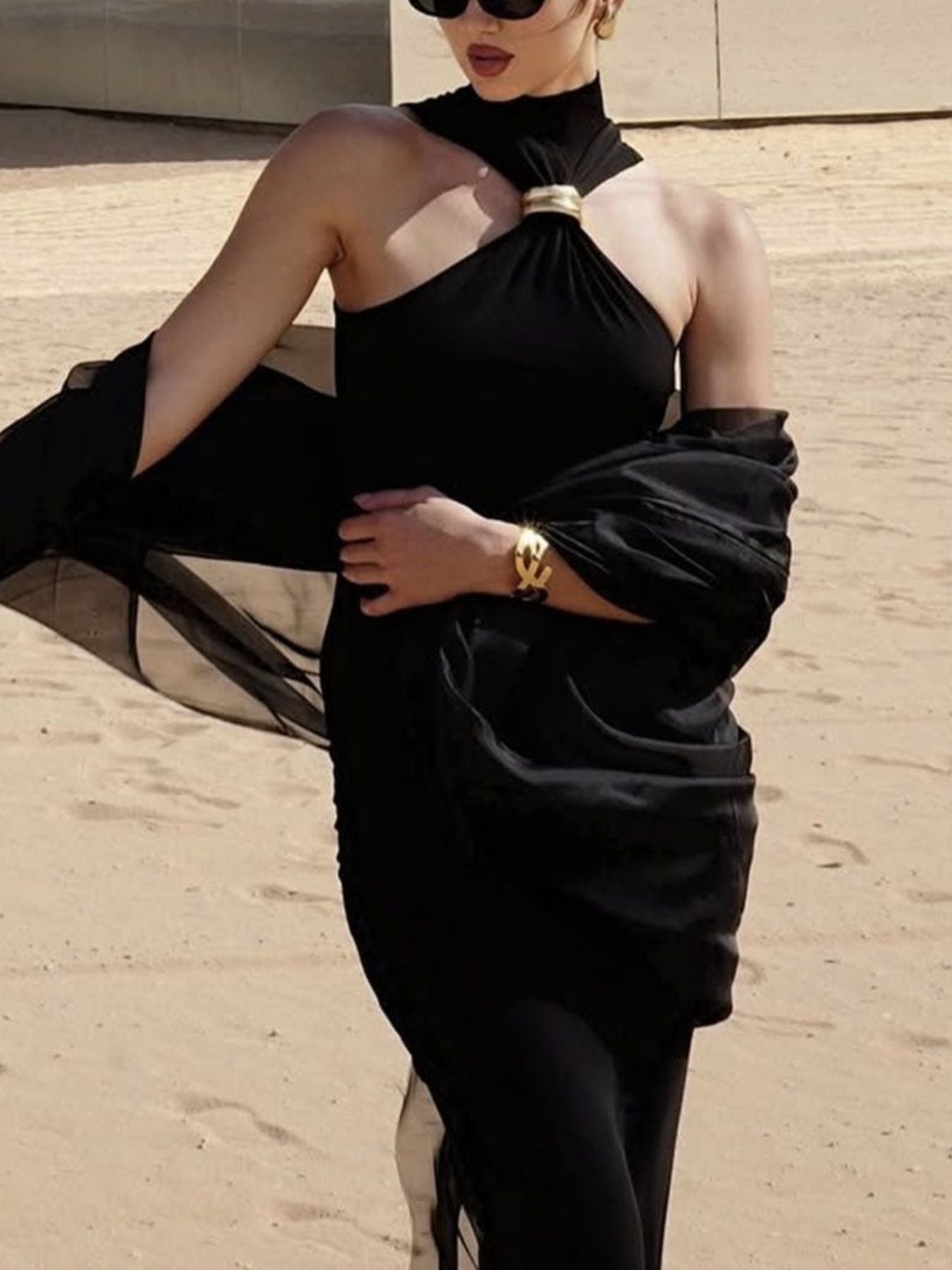 Ring Detail Turtleneck Tank - cas7m