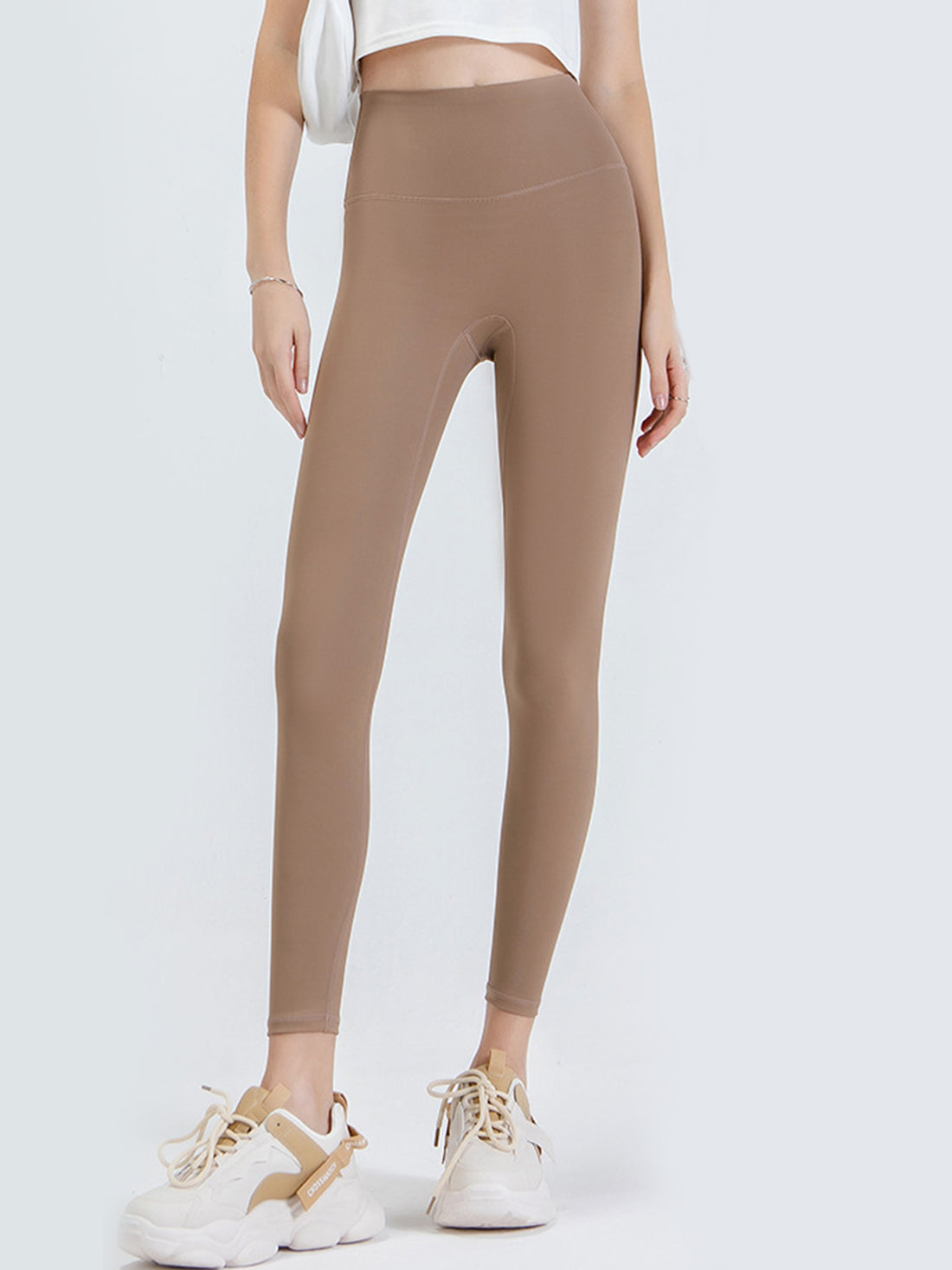 Wide Waistband Sports Leggings - cas7m