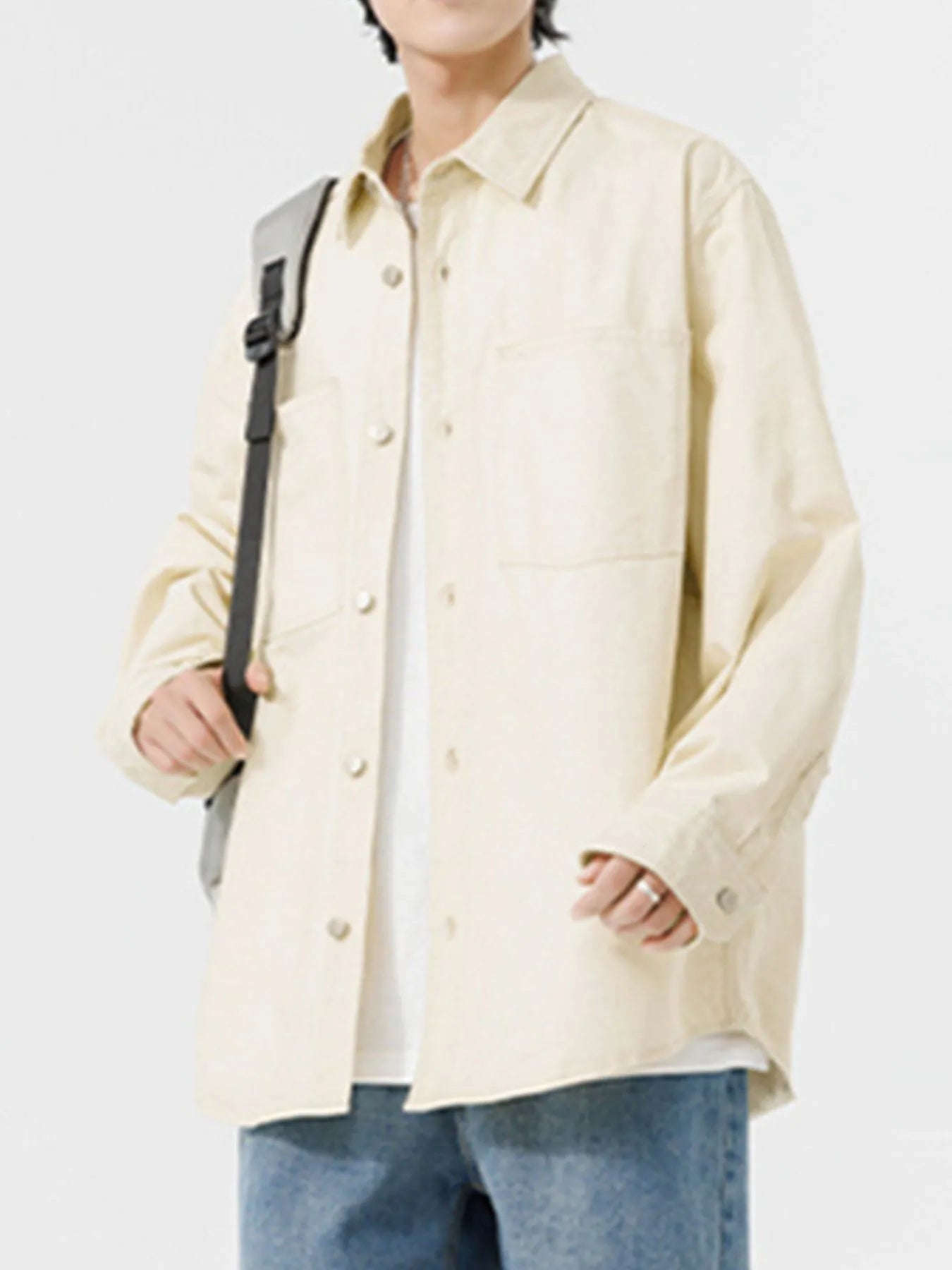 Men's Button Up Long Sleeve Shirt - cas7m