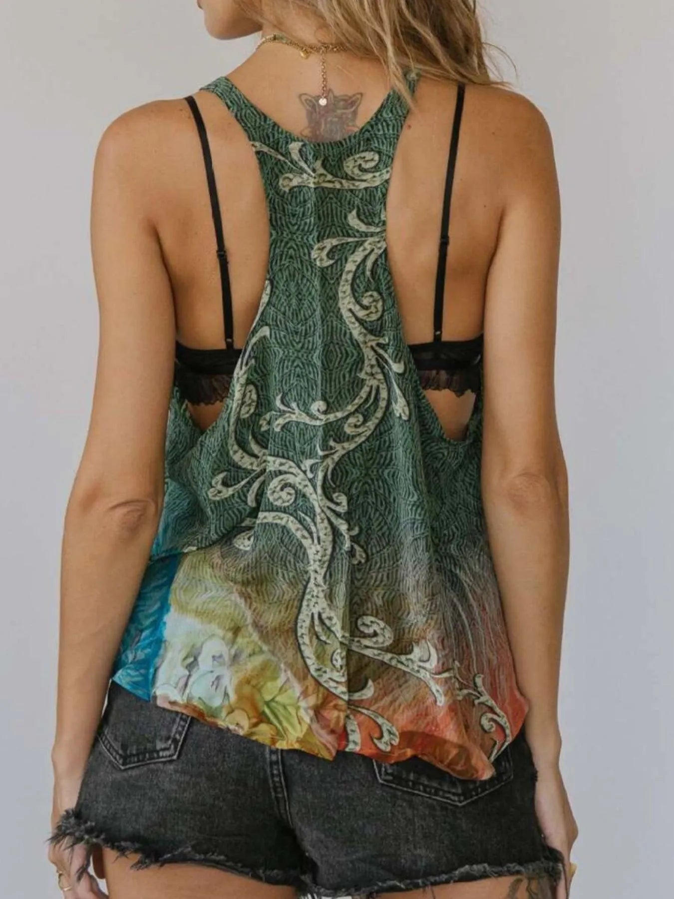Printed Scoop Neck Tank - cas7m