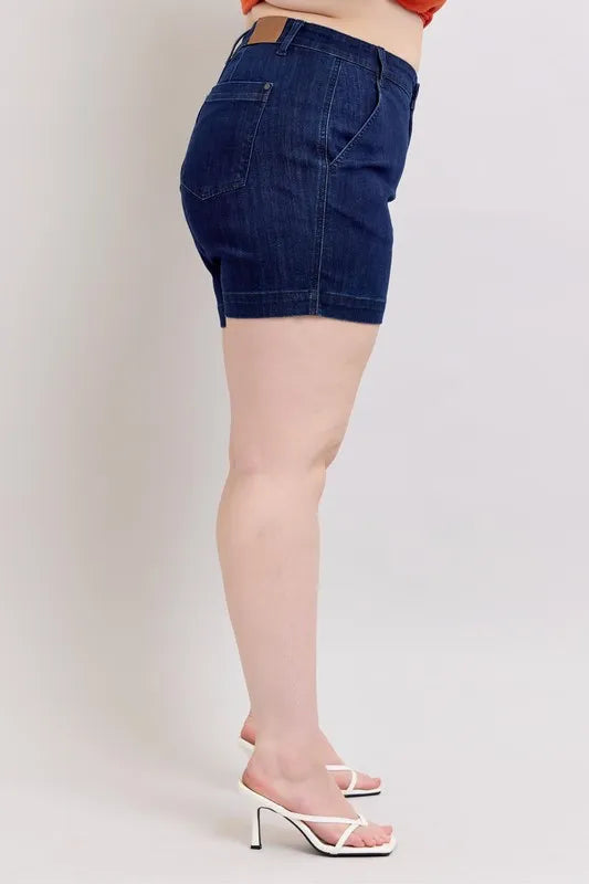 Judy Blue Full Size High Waist Denim Shorts Plus Size - cas7m