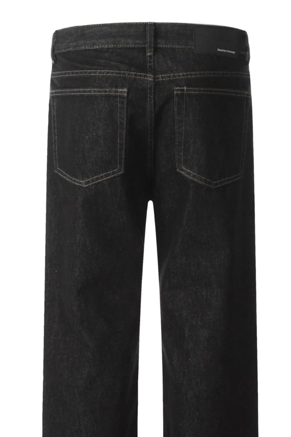 Men's Straight Leg Jeans with Pockets - cas7m