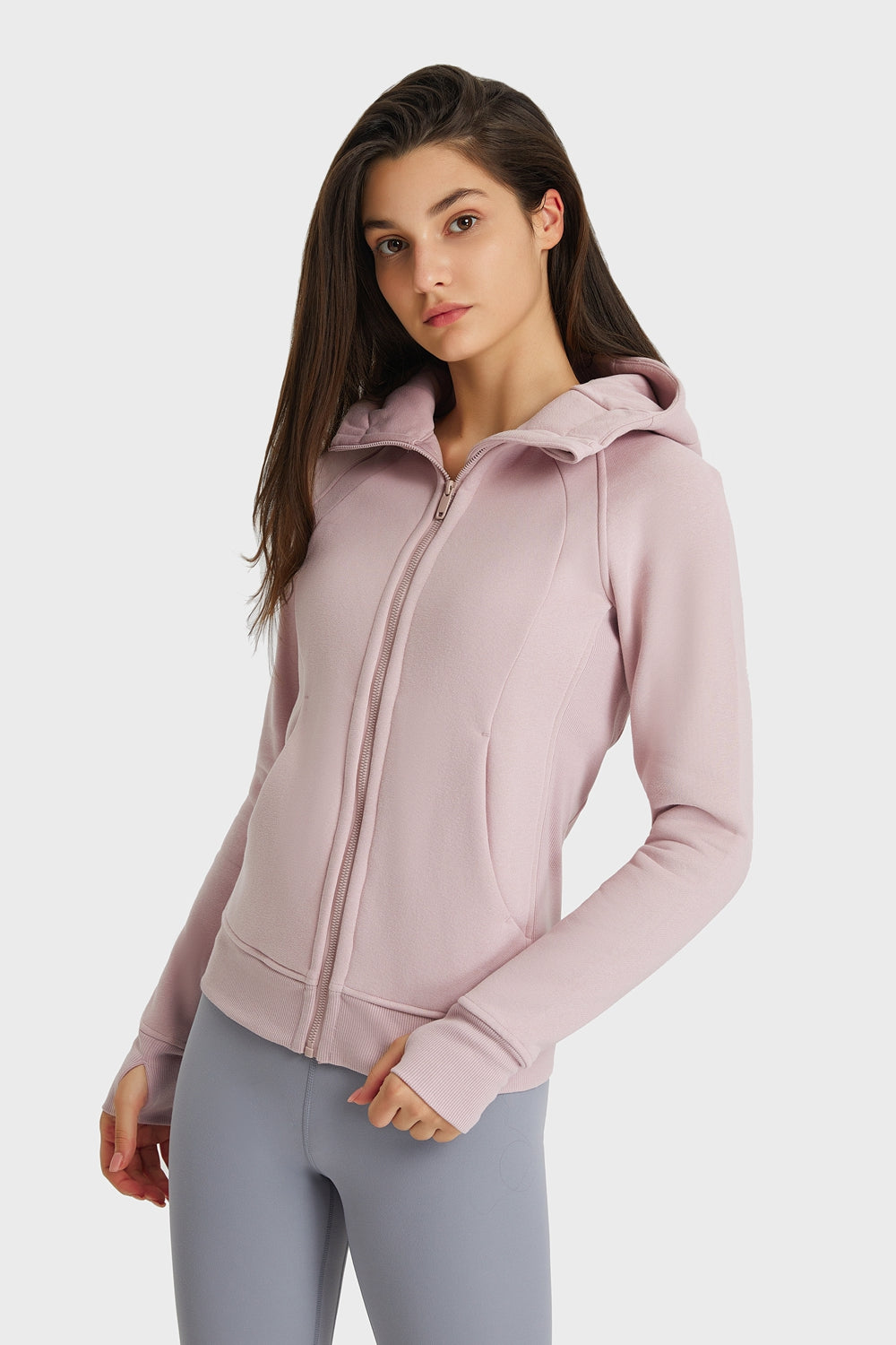 Millennia Zip Up Seam Detail Hooded Sports Jacket - cas7m