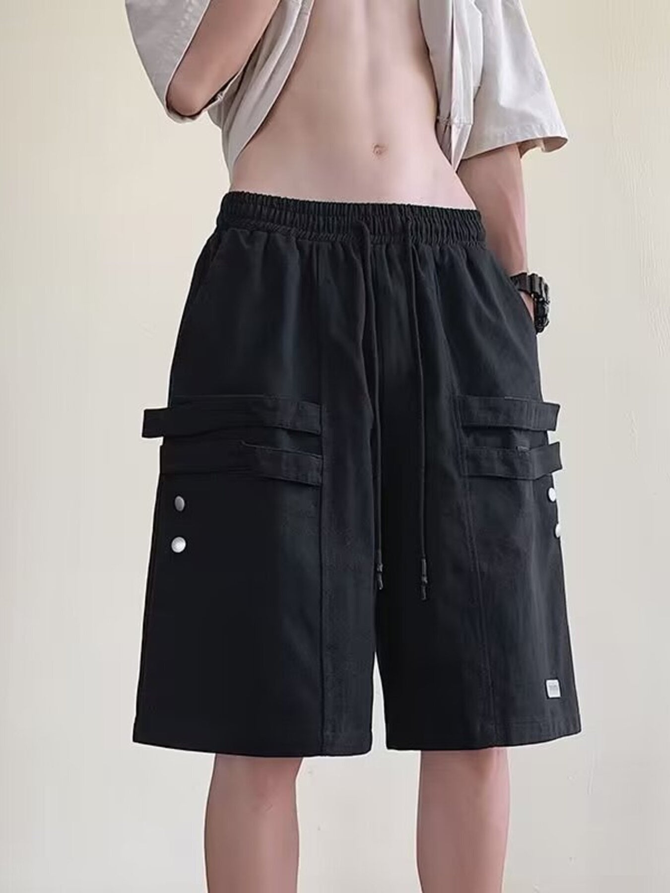Men's Plus Size Casual Cargo Shorts with Pockets - cas7m
