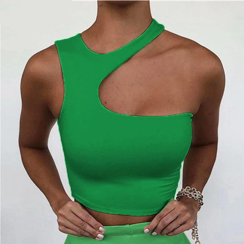 Summer Women's Sexy Asymmetrical Sports Tank Top - cas7m