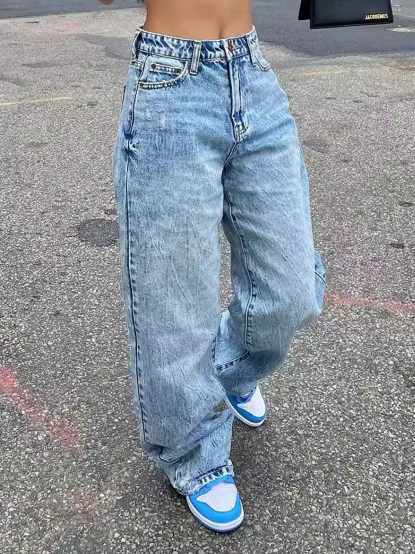 Wash Wide Leg Jeans - cas7m