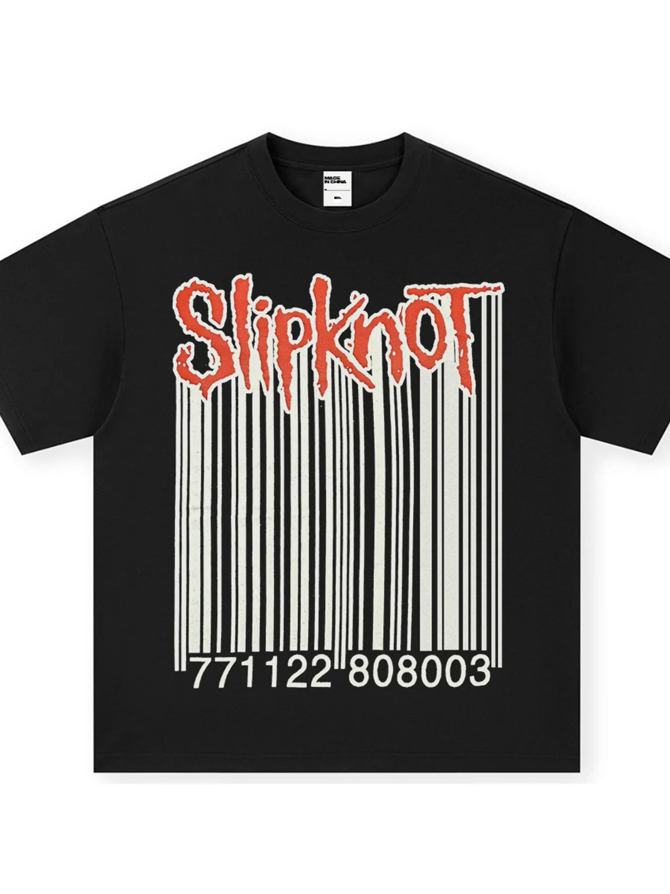 Men's Slipknot Barcode Graphic Vintage Wash T-Shirt - cas7m