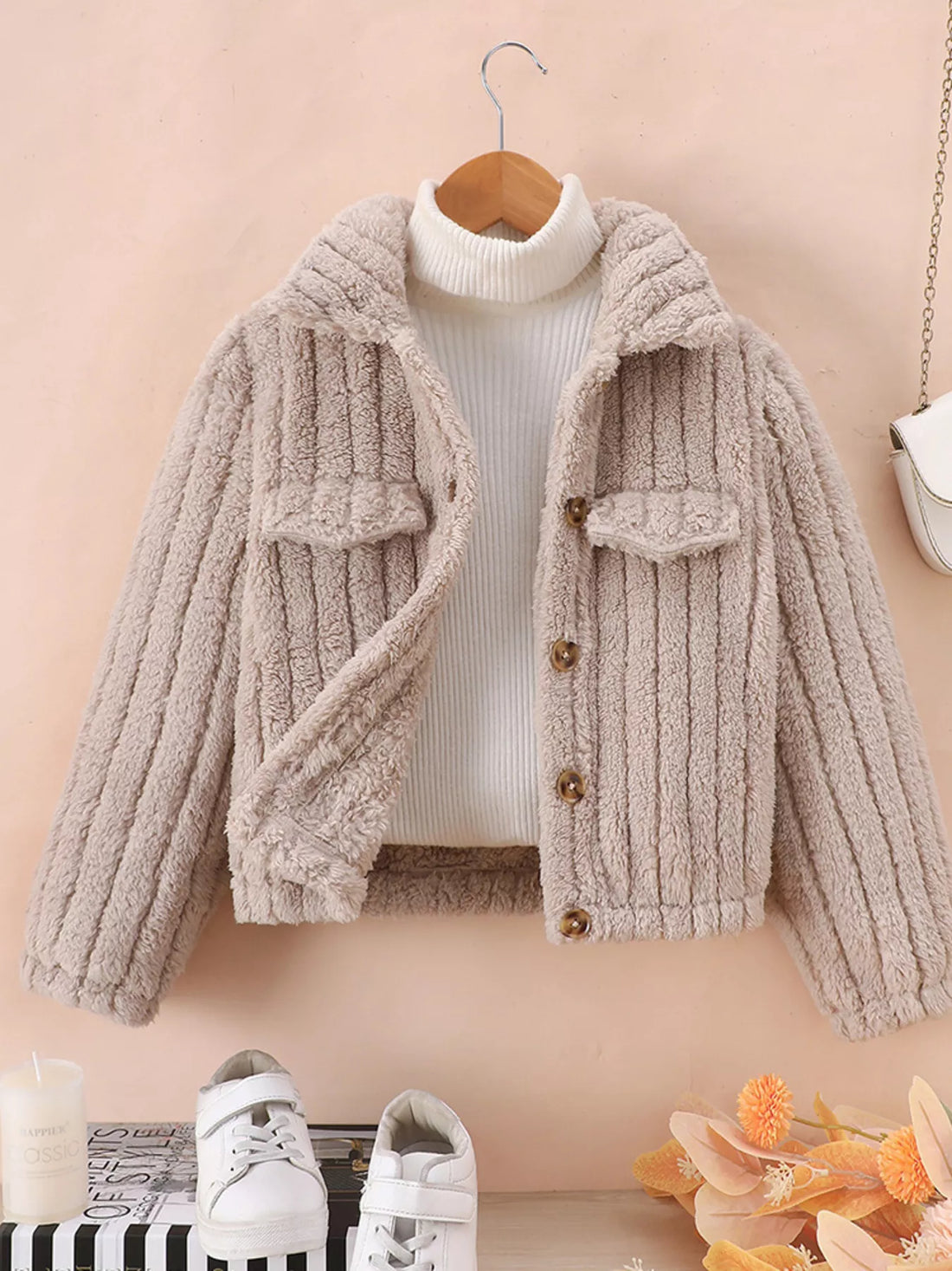 Children's Cozy Fleece Button-Down Jacket - cas7m
