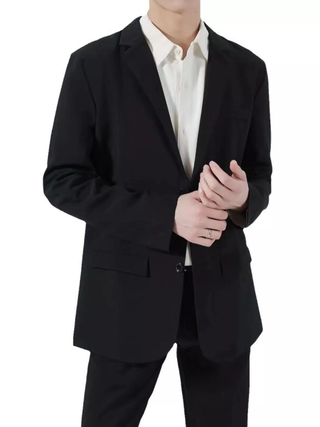 Men's Plus Size Classic Fit Two-Button Blazer - cas7m