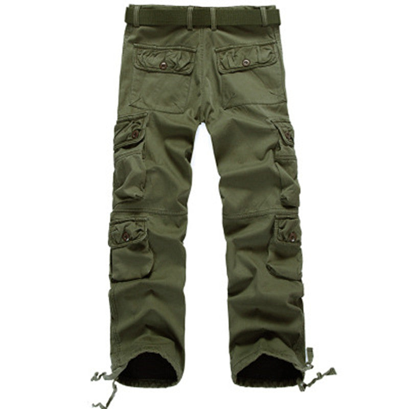 Men's Casual Workwear Multi-pocket Fleece Trousers - cas7m