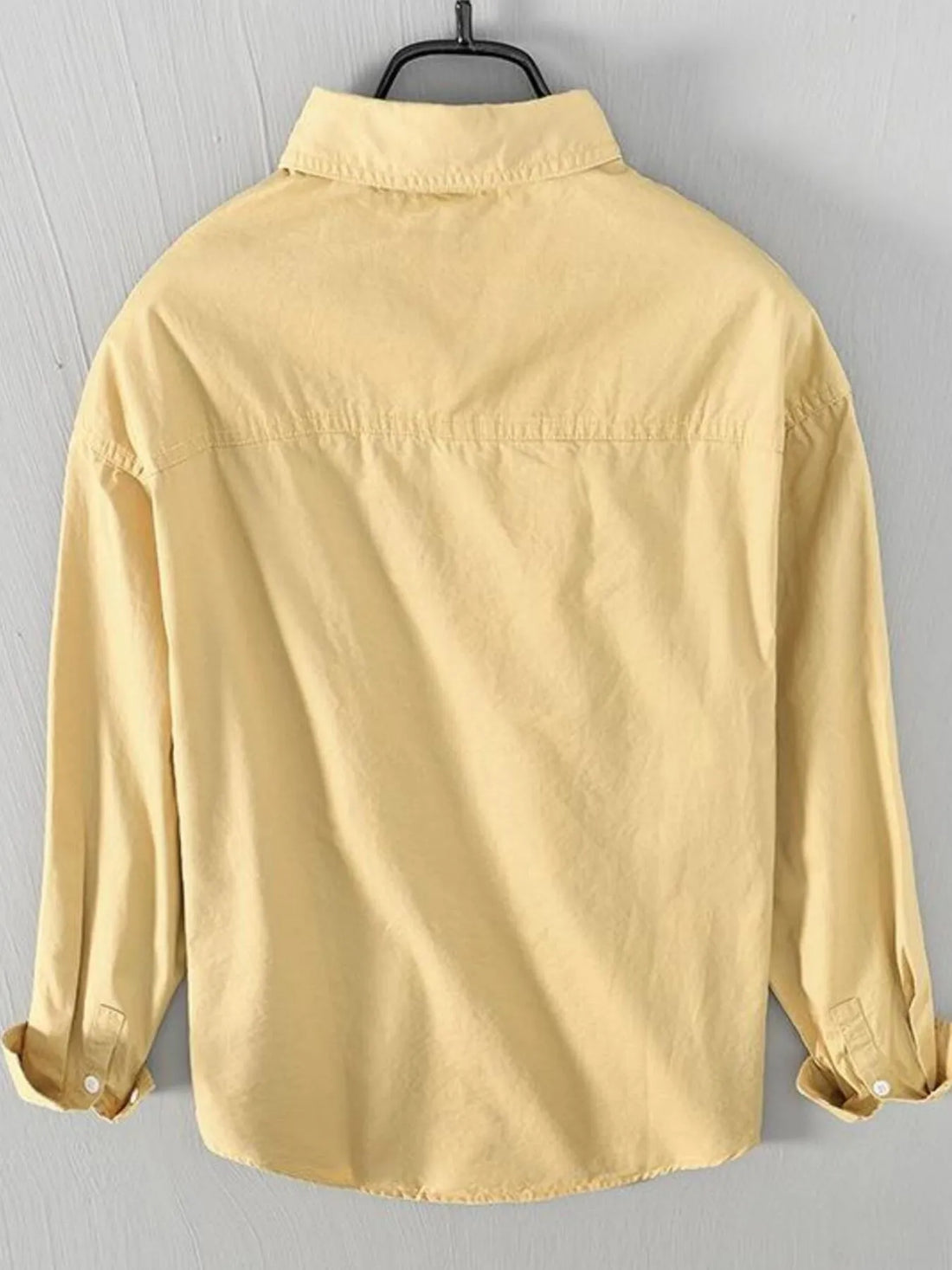 Men's Plus Size Button Up Long Sleeve Shirt - cas7m