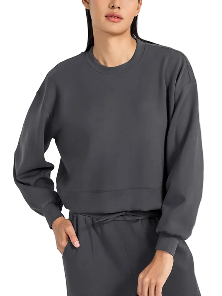 Millennia Round Neck Drop Shoulder Sports Top - cas7m