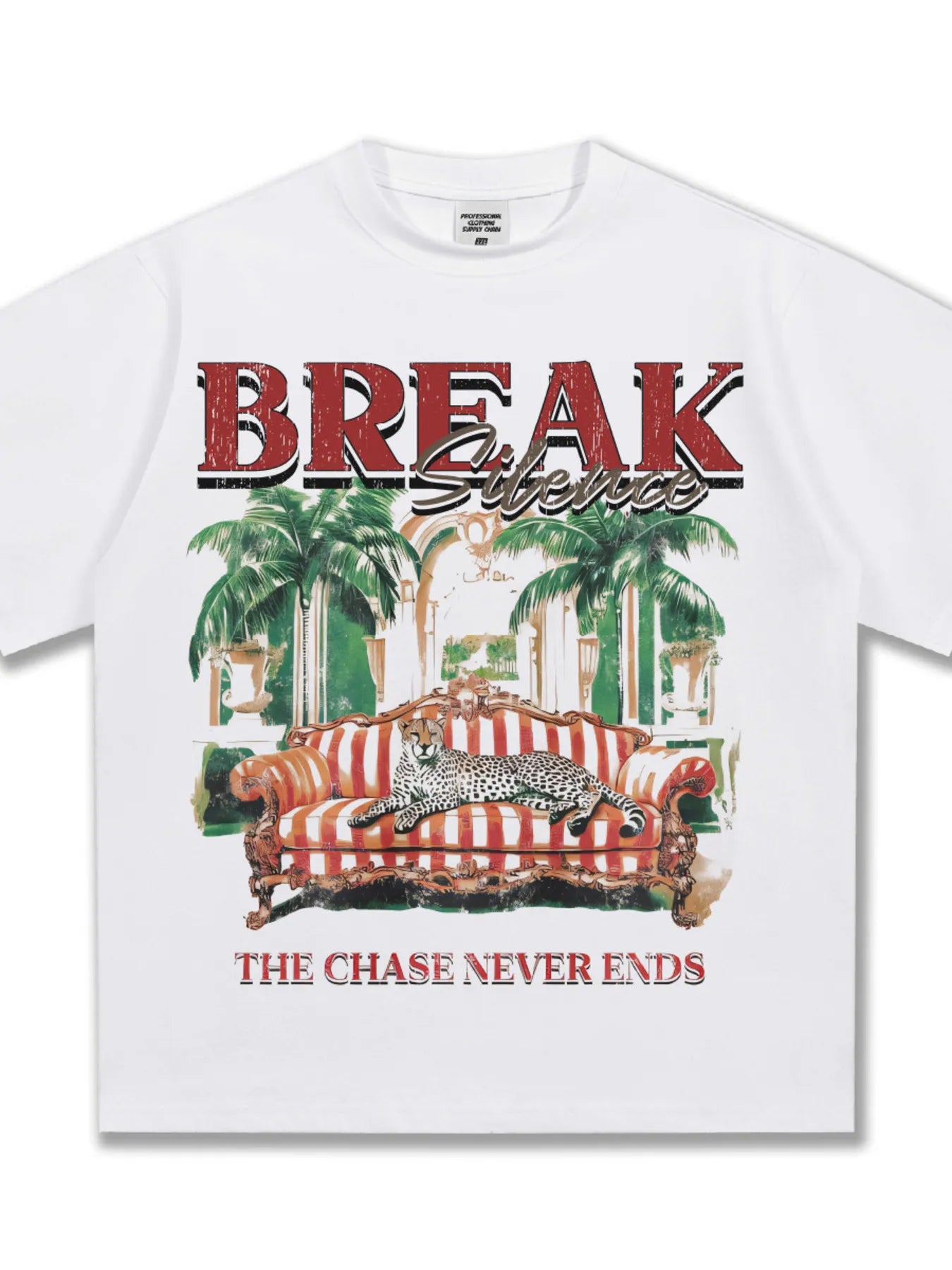 Men's Graphic Round Neck Oversized T-Shirt - cas7m