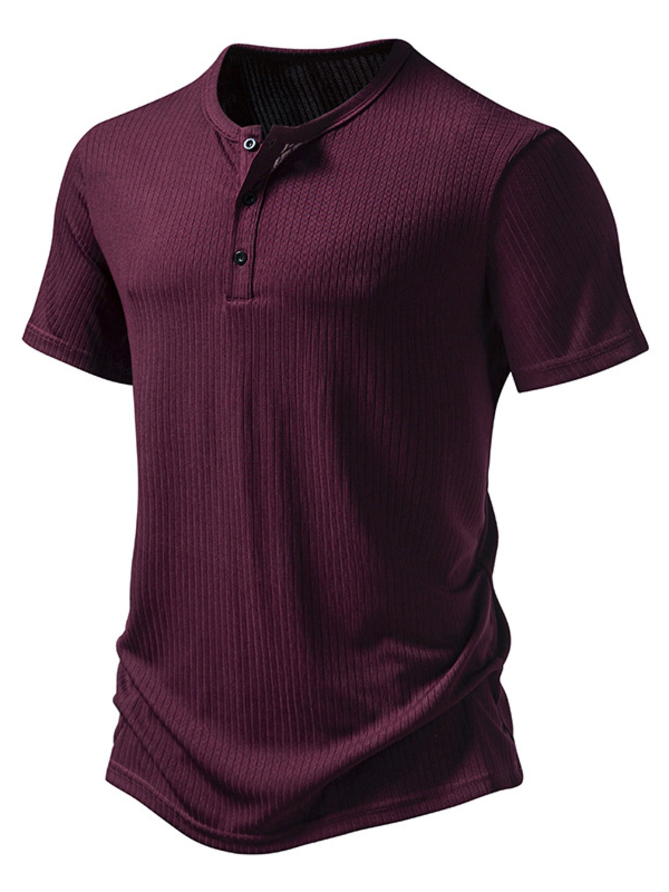 Men's Button Detail Short Sleeve T-Shirt - cas7m