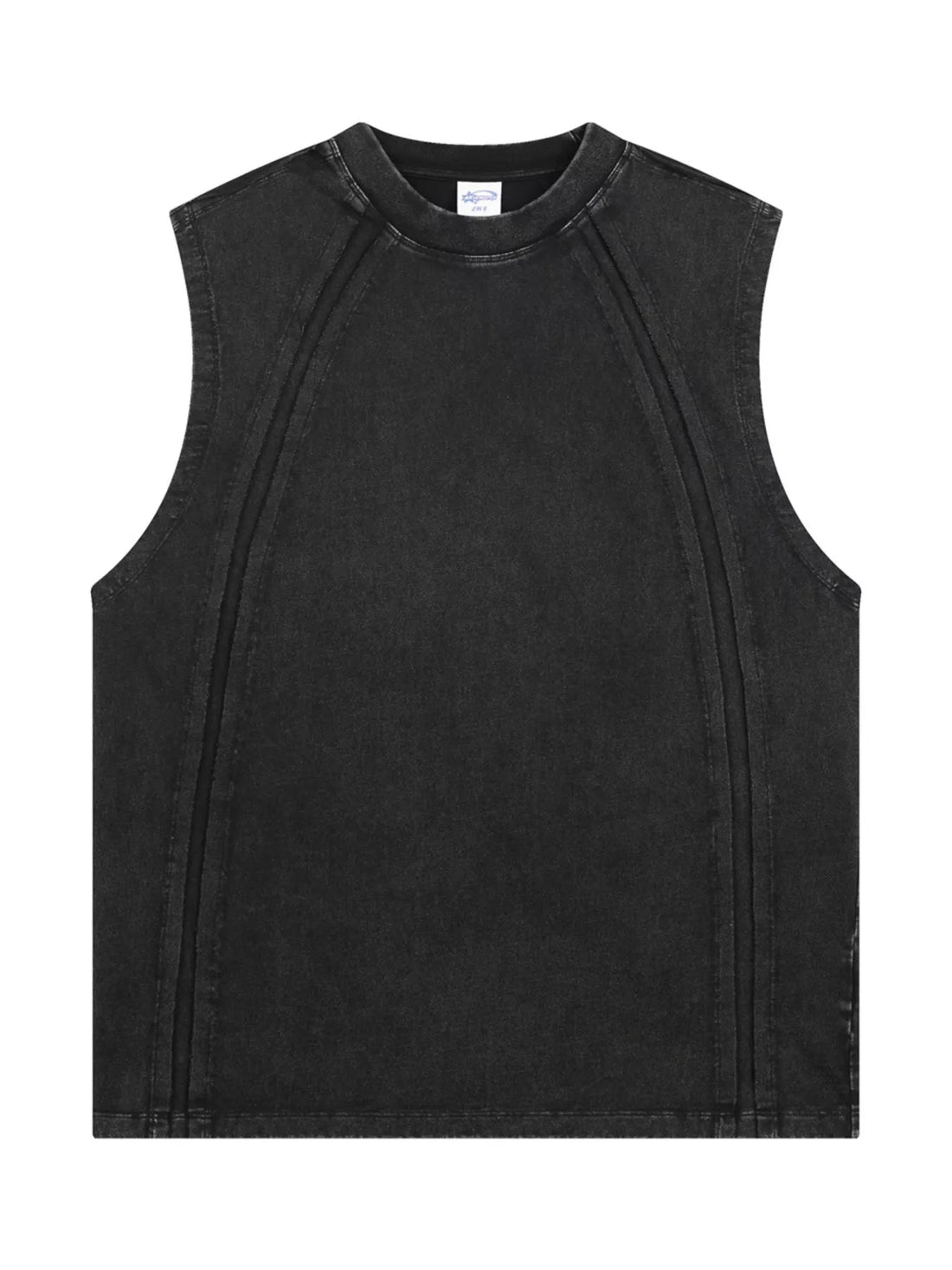 Men's Vintage Washed Round Neck Tank Top - cas7m