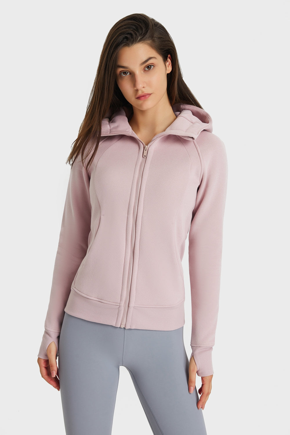 Millennia Zip Up Seam Detail Hooded Sports Jacket - cas7m