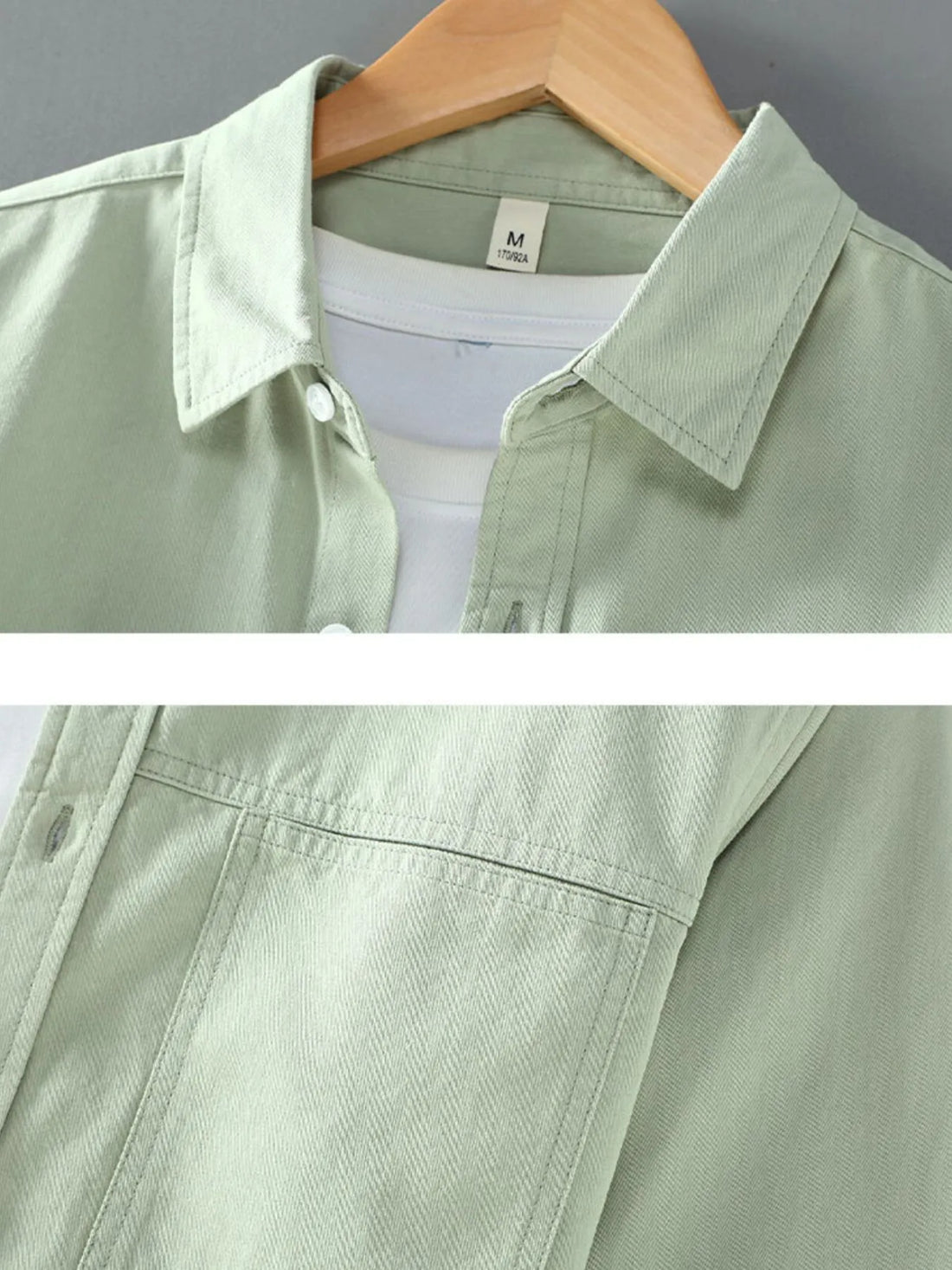 Men's Plus Size Button Up Long Sleeve Shirt - cas7m