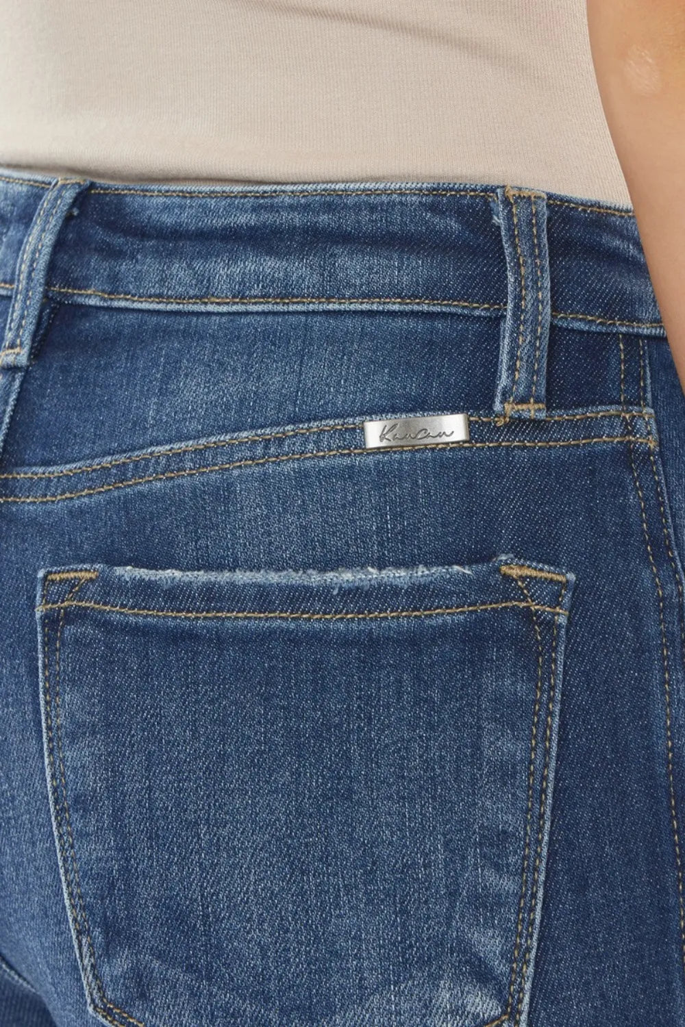 Kancan Raw Hem High Waist Cropped Jeans - cas7m