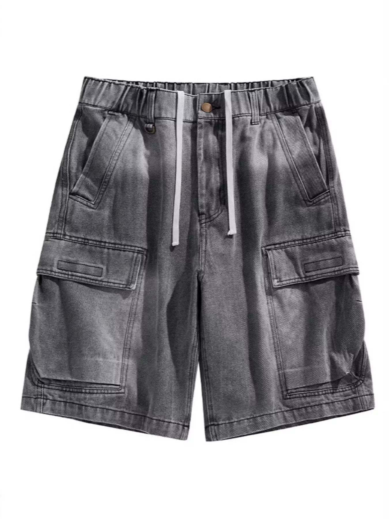 Men's Vintage Wash Cargo Demin Shorts - cas7m