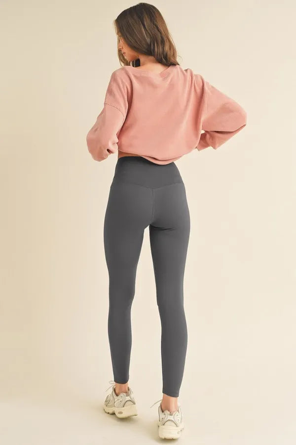 Yelete Full Size Fleece Lined High Waisted Leggings - cas7m