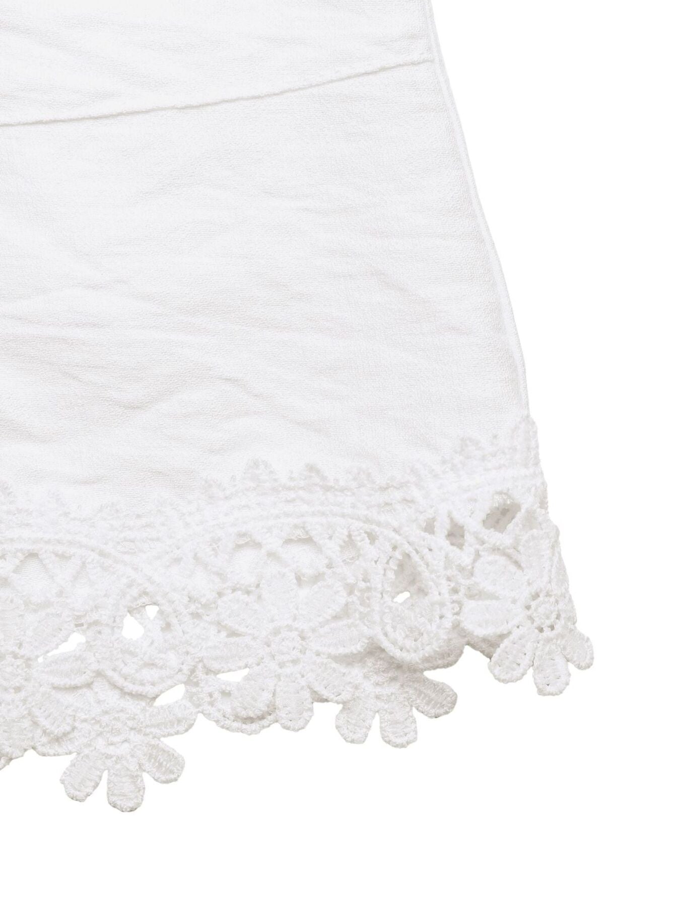 Lace Trim Drawstring Waist Shorts - cas7m