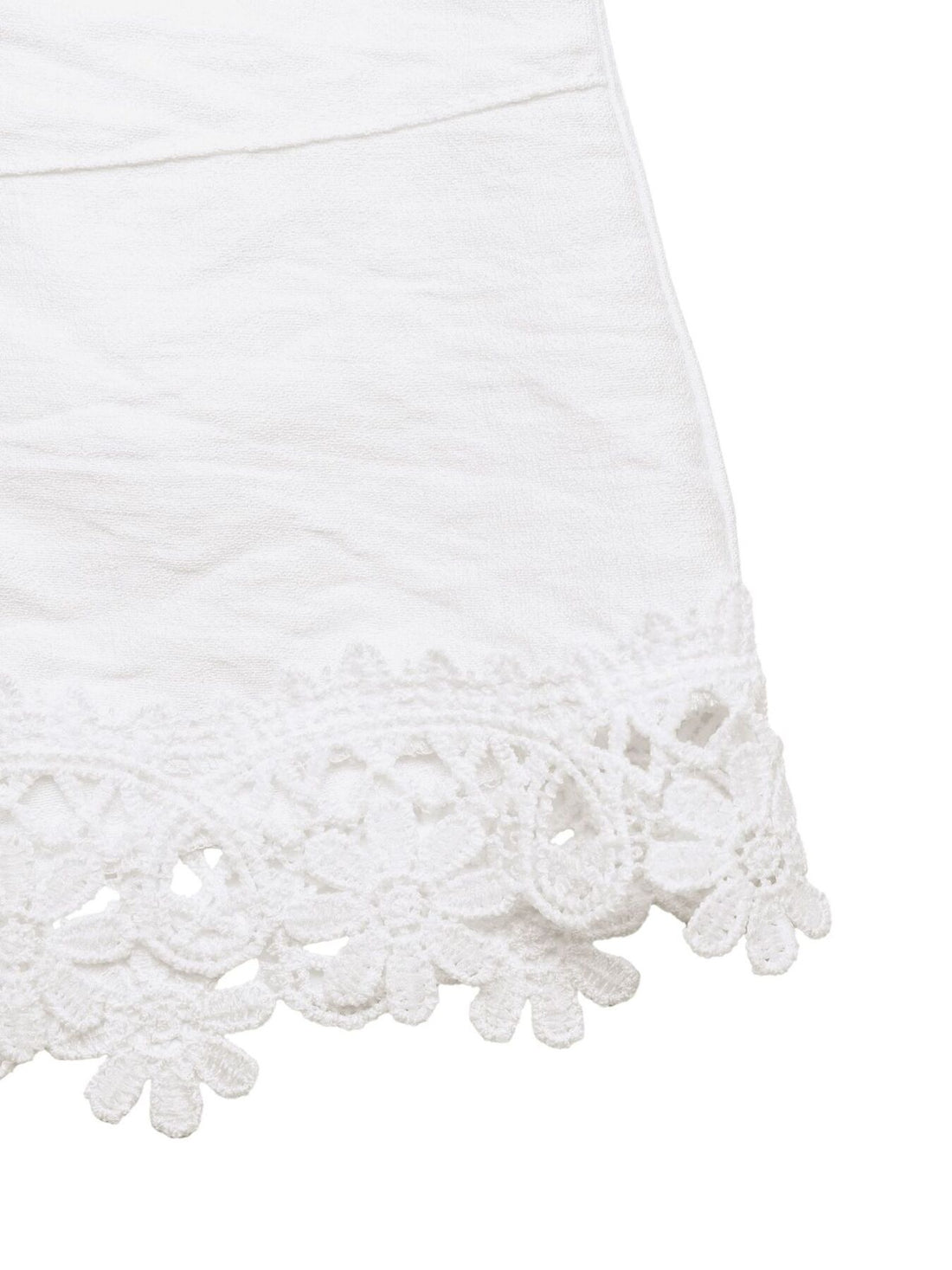 Lace Trim Drawstring Waist Shorts - cas7m