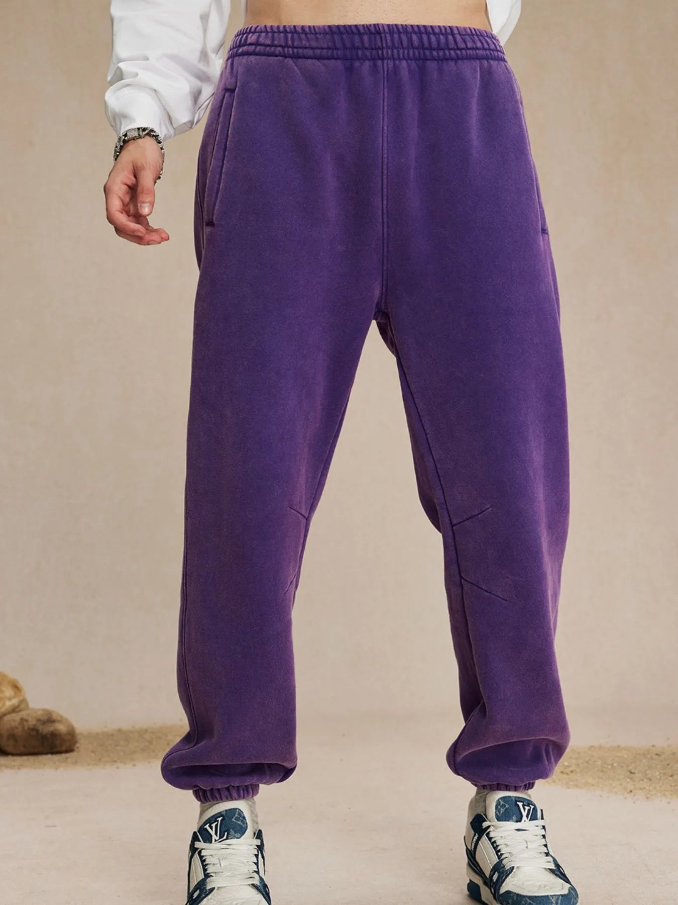 Men's Casual Elastic Waist Cotton Sweatpants - cas7m