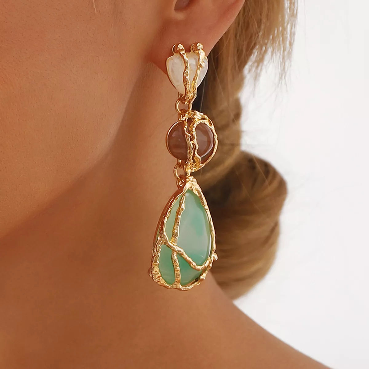 18K Gold-Plated Teardrop Earrings - cas7m