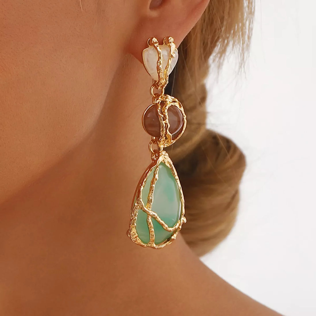 18K Gold-Plated Teardrop Earrings - cas7m