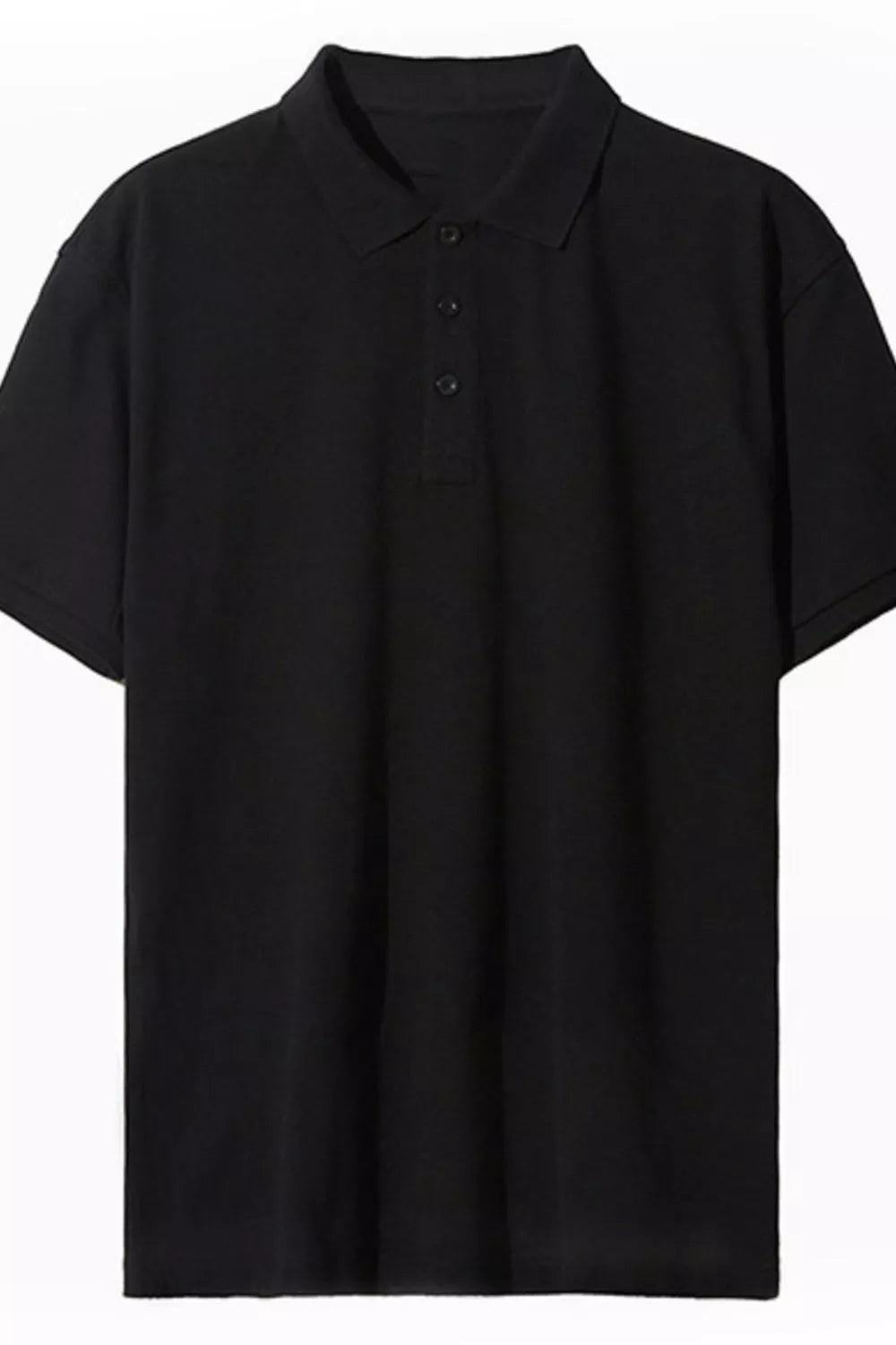 Men's Full Size Button Detail Short Sleeve Polo Plus Size - cas7m