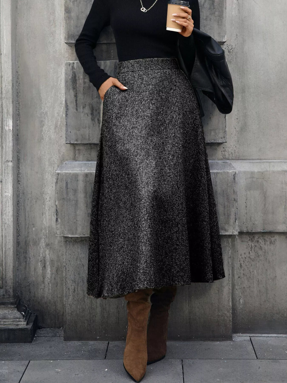 A-Line Midi Skirt - cas7m