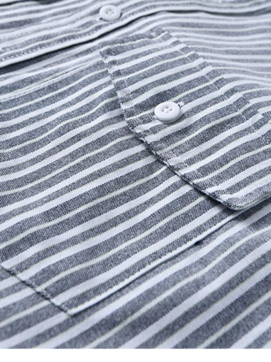 Men's Plus Size Striped Casual Long Sleeve Shirt - cas7m