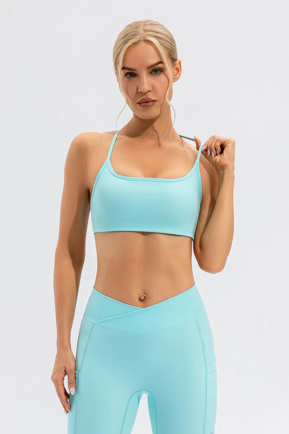 Crisscross Spaghetti Strap Active Cami - cas7m