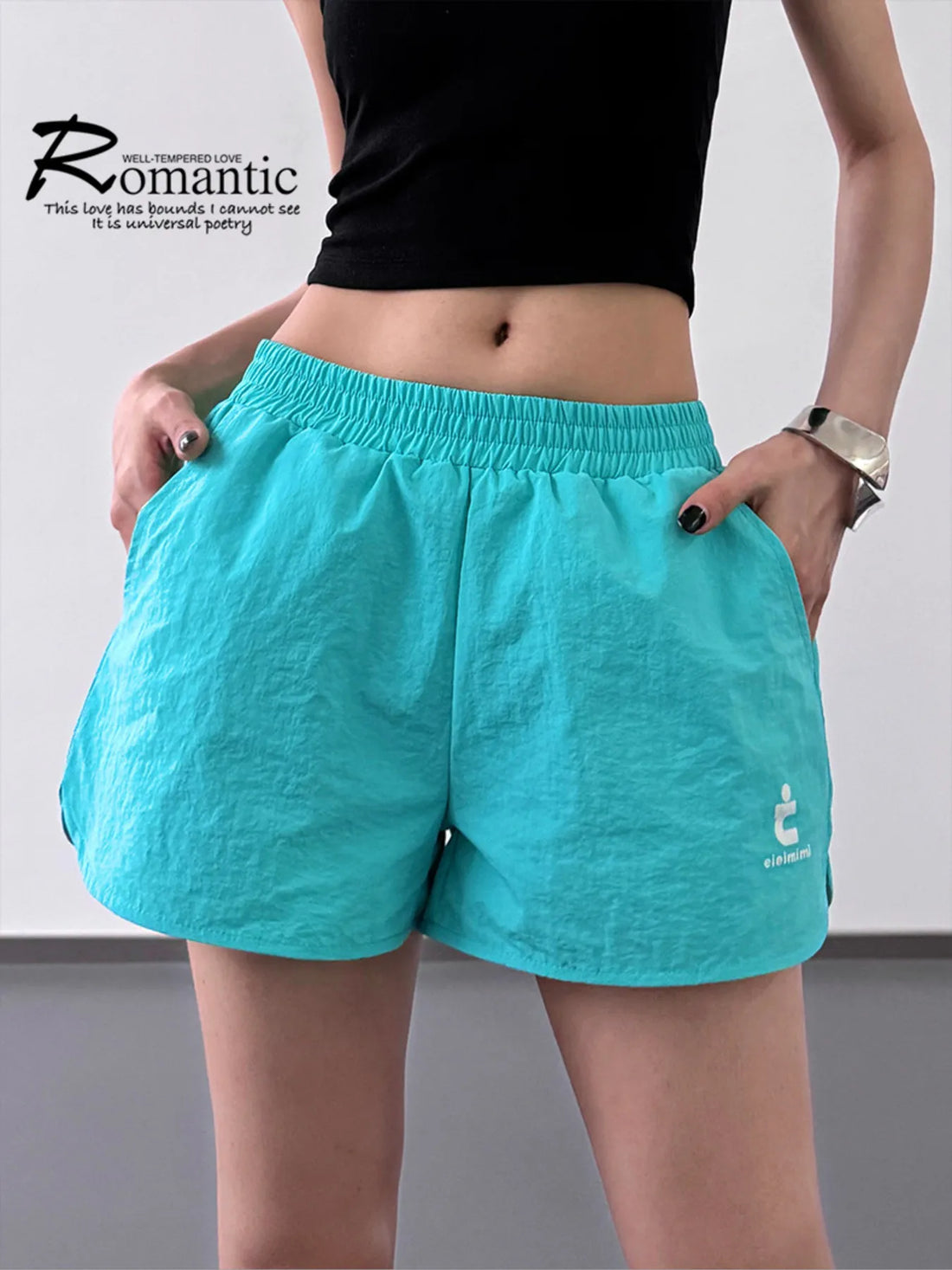 Elastic Waist Shorts with Pockets - cas7m