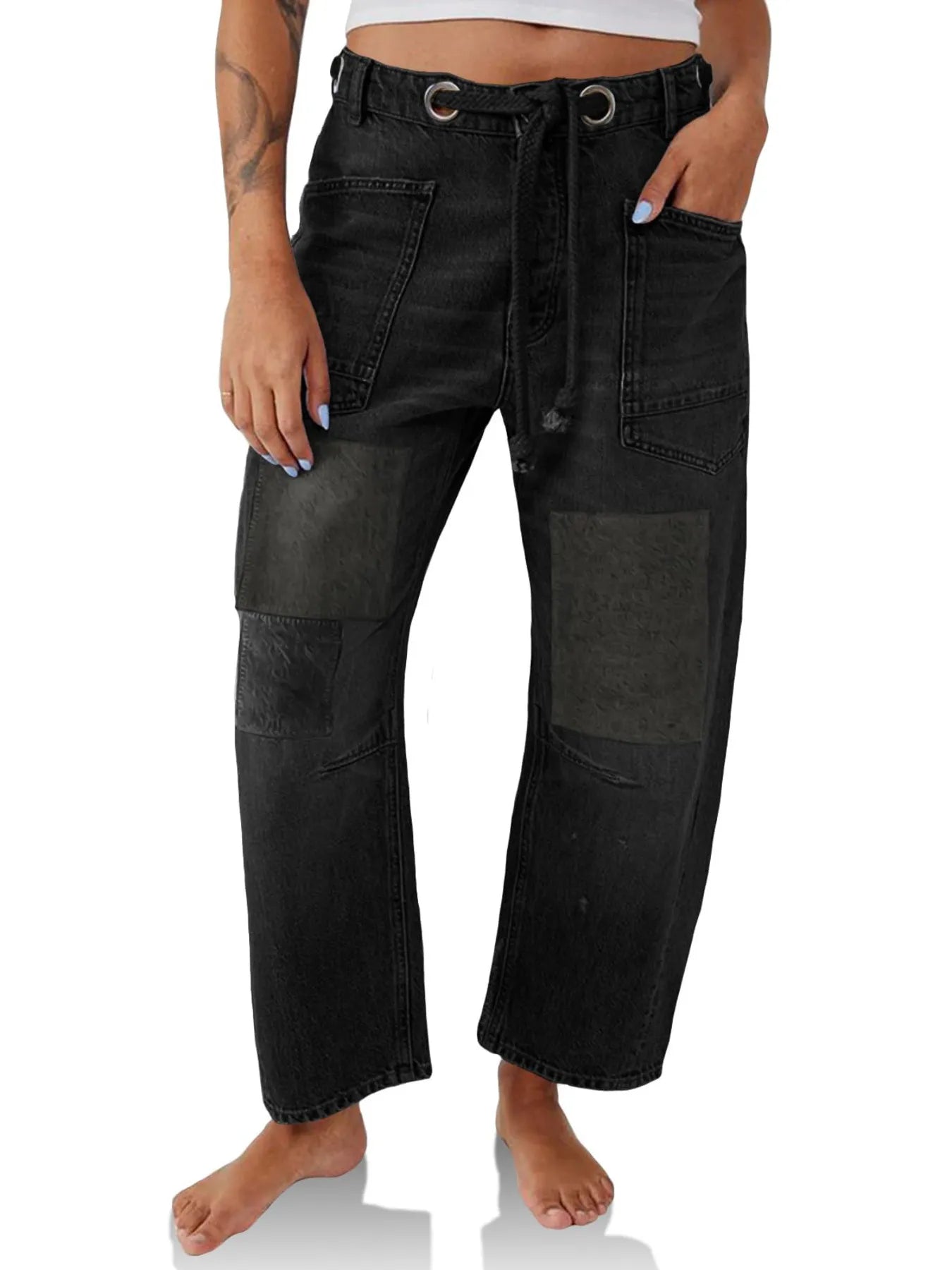 Washed Wide Leg Jeans - cas7m