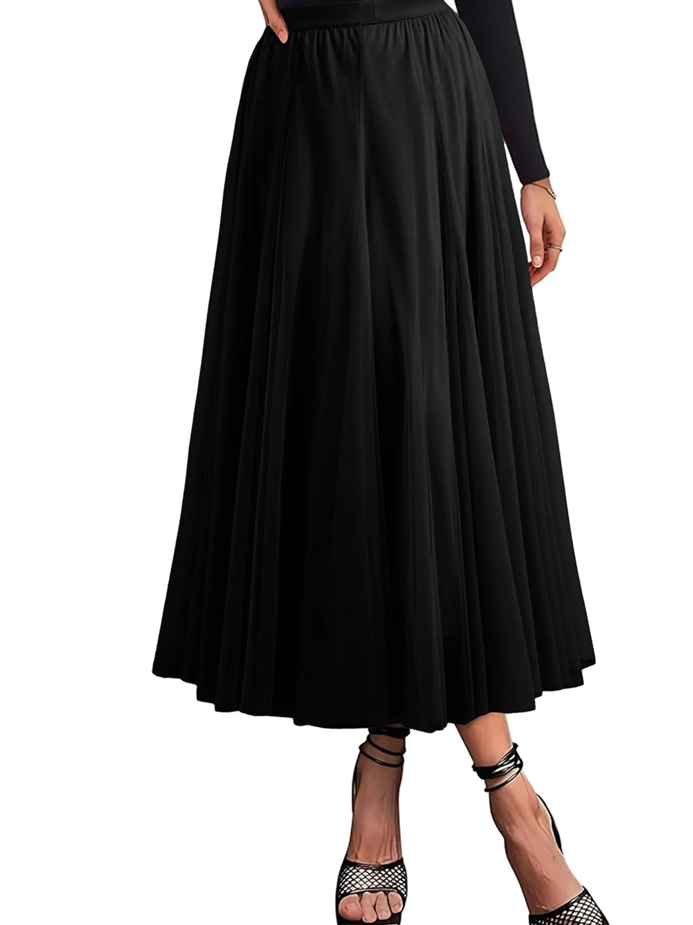 High-Waisted Midi Skirt - cas7m