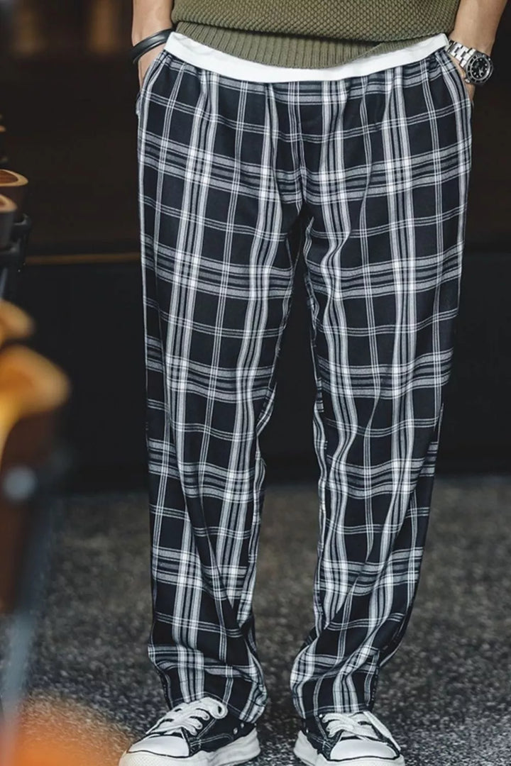 Men's Plus Size Casual Plaid Pants - cas7m