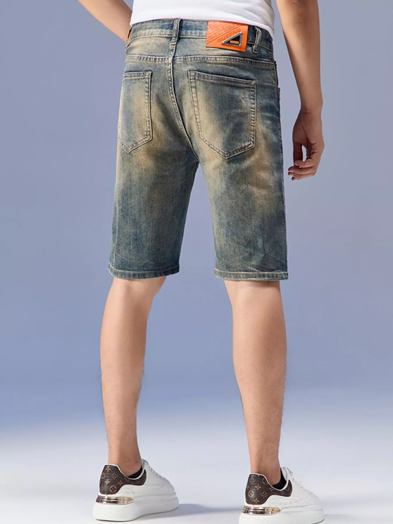 Men's Washed Denim Shorts - cas7m
