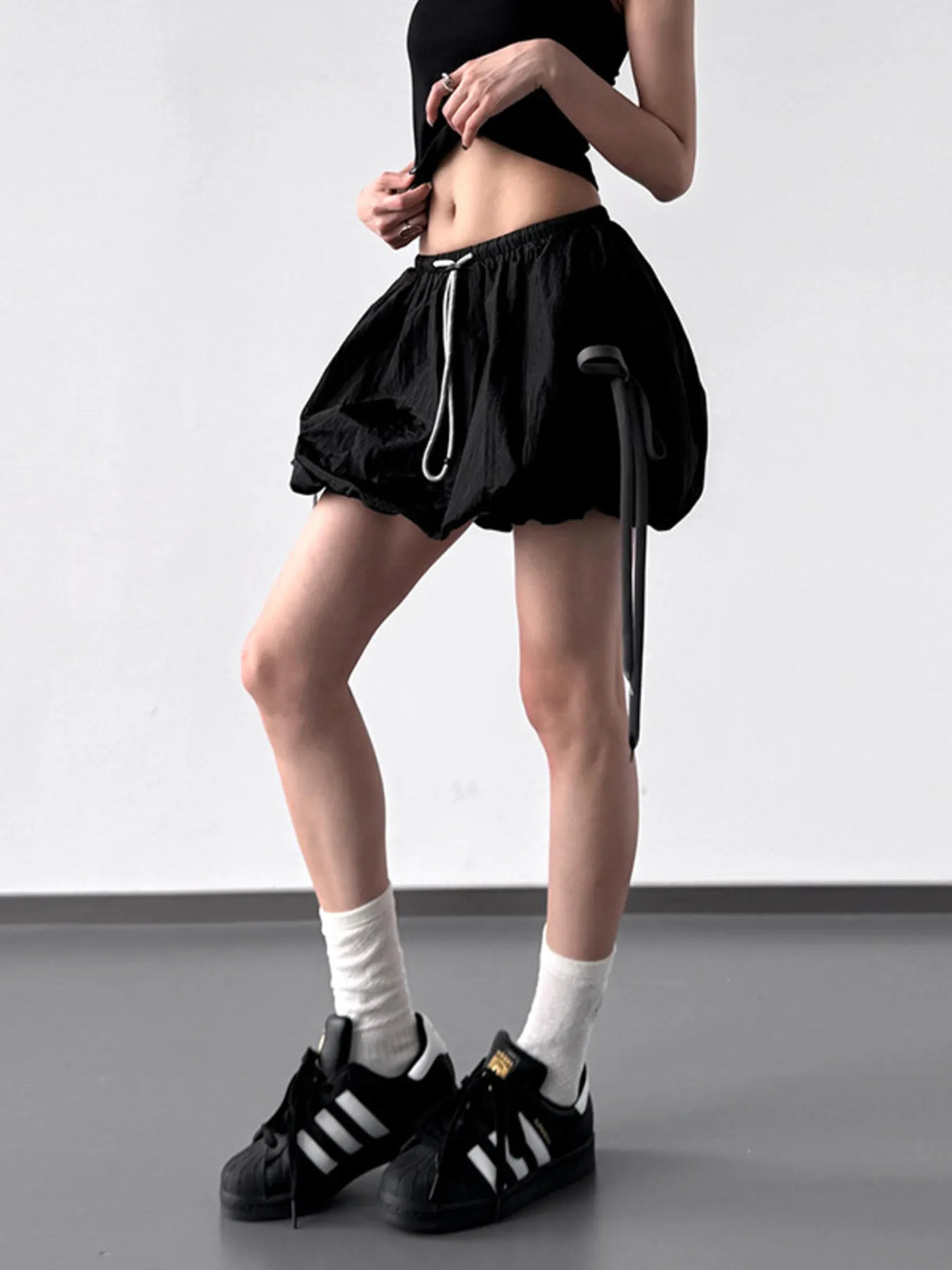 Bubble Drawstring Casual Shorts - cas7m