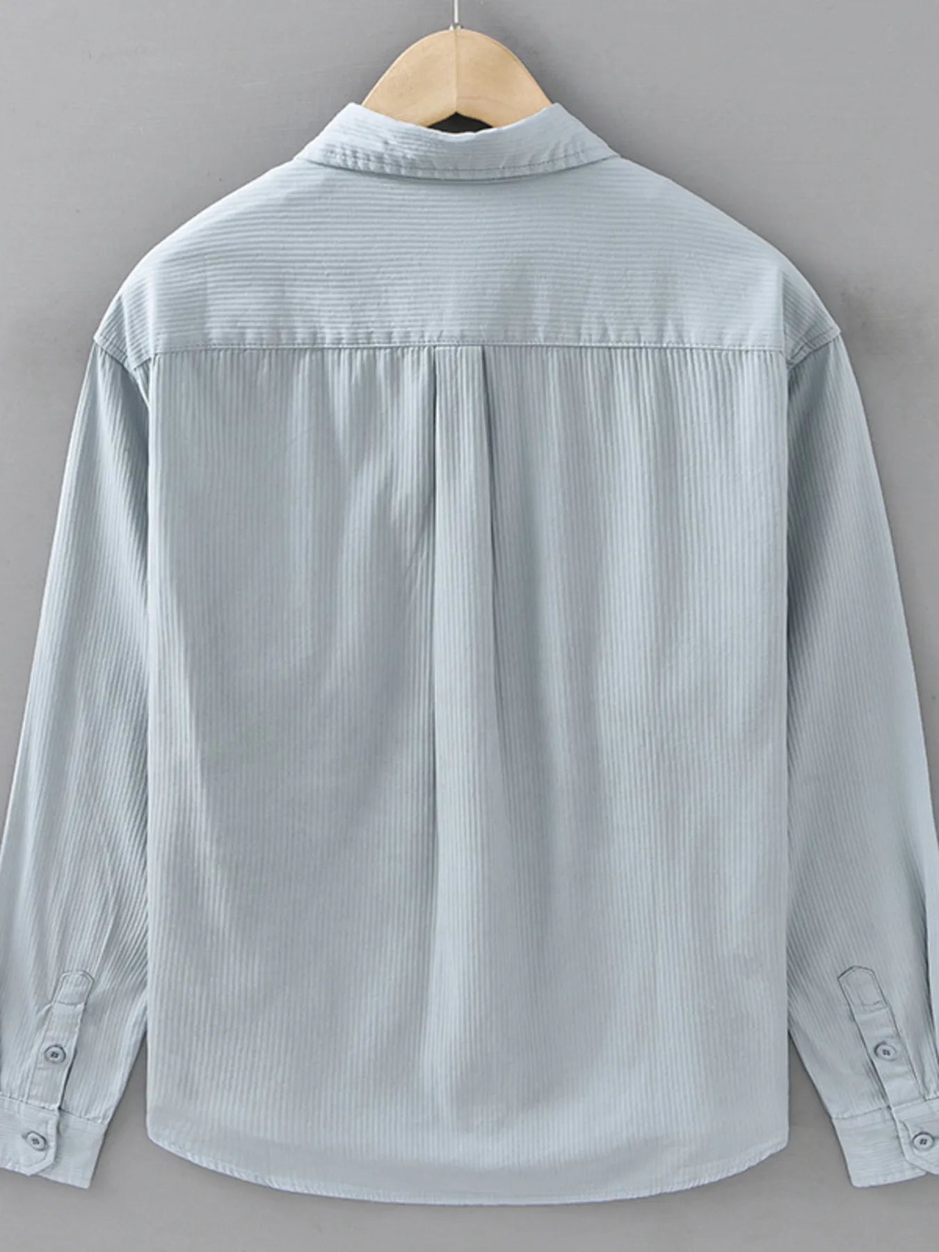 Men's Plus Size Button Up Long Sleeve Shirt - cas7m